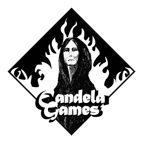 Logo Candela-games blanco y negro
